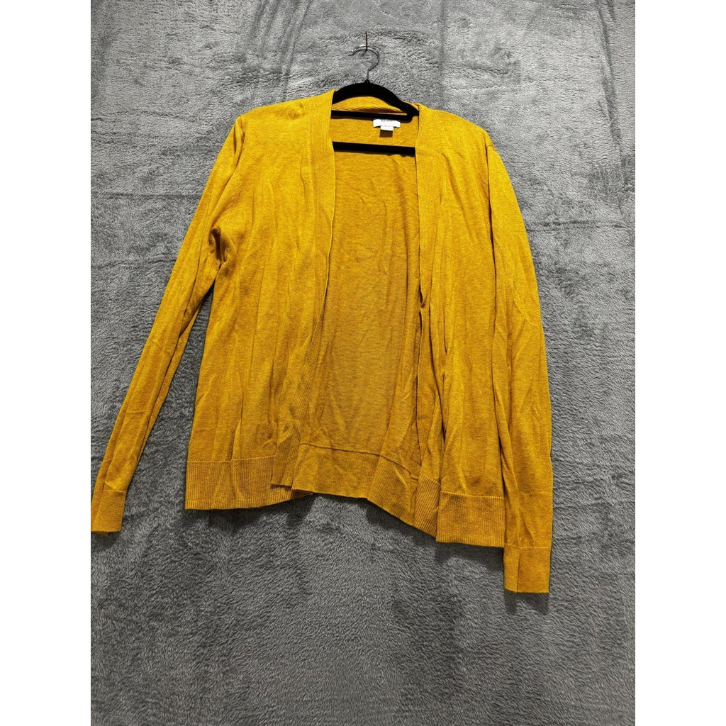 Old Navy Womens L Mustard Open Front Cardigan Long Sleeve Casual