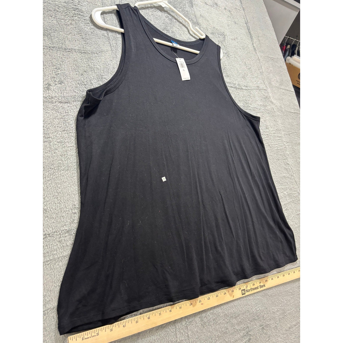 Old Navy Womens XL Tall Black Luxe Tank Top Sleeveless Casual Athleisure Basic