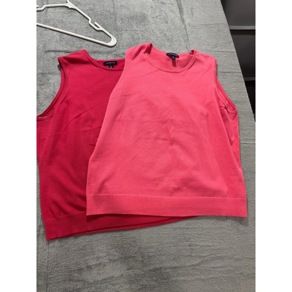 Eddie Bauer & Lands' End Pink Polo Lot 2 Size XL