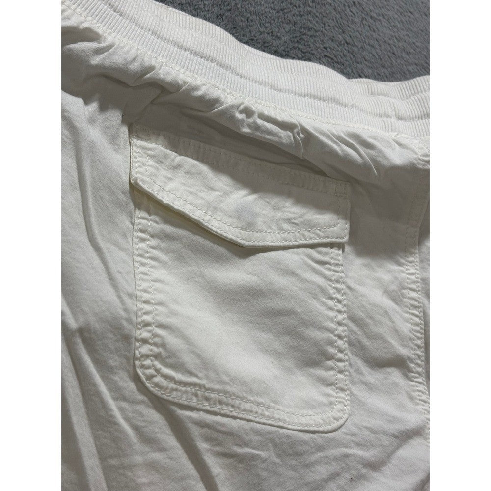 Sonoma 16 Womens White Cargo Shorts Casual Boho Cotton Stretch Drawstring 5"