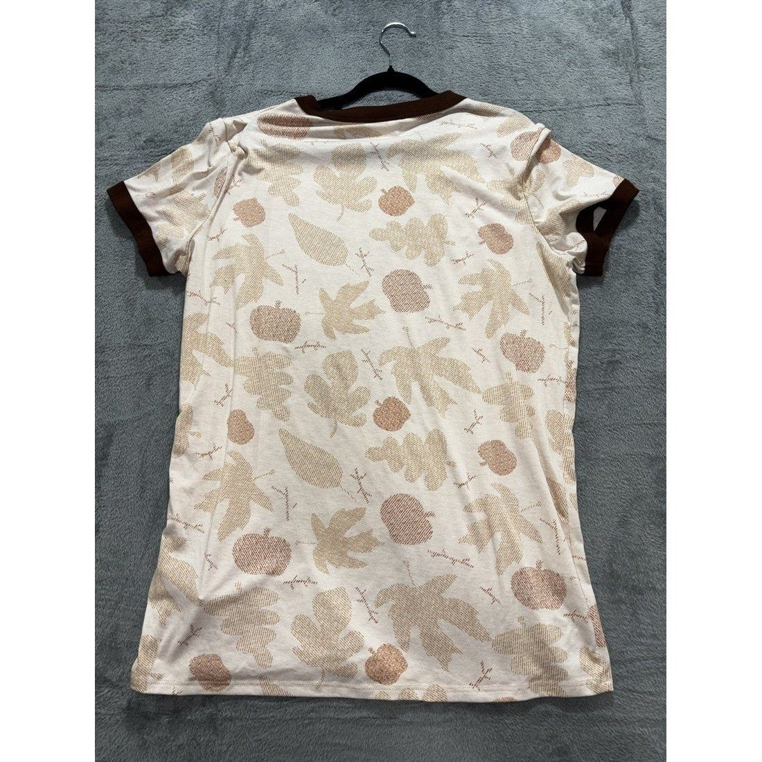 LuLaRoe Women's Cream Fall Ringer Tee Size XL, photo 9 of 10