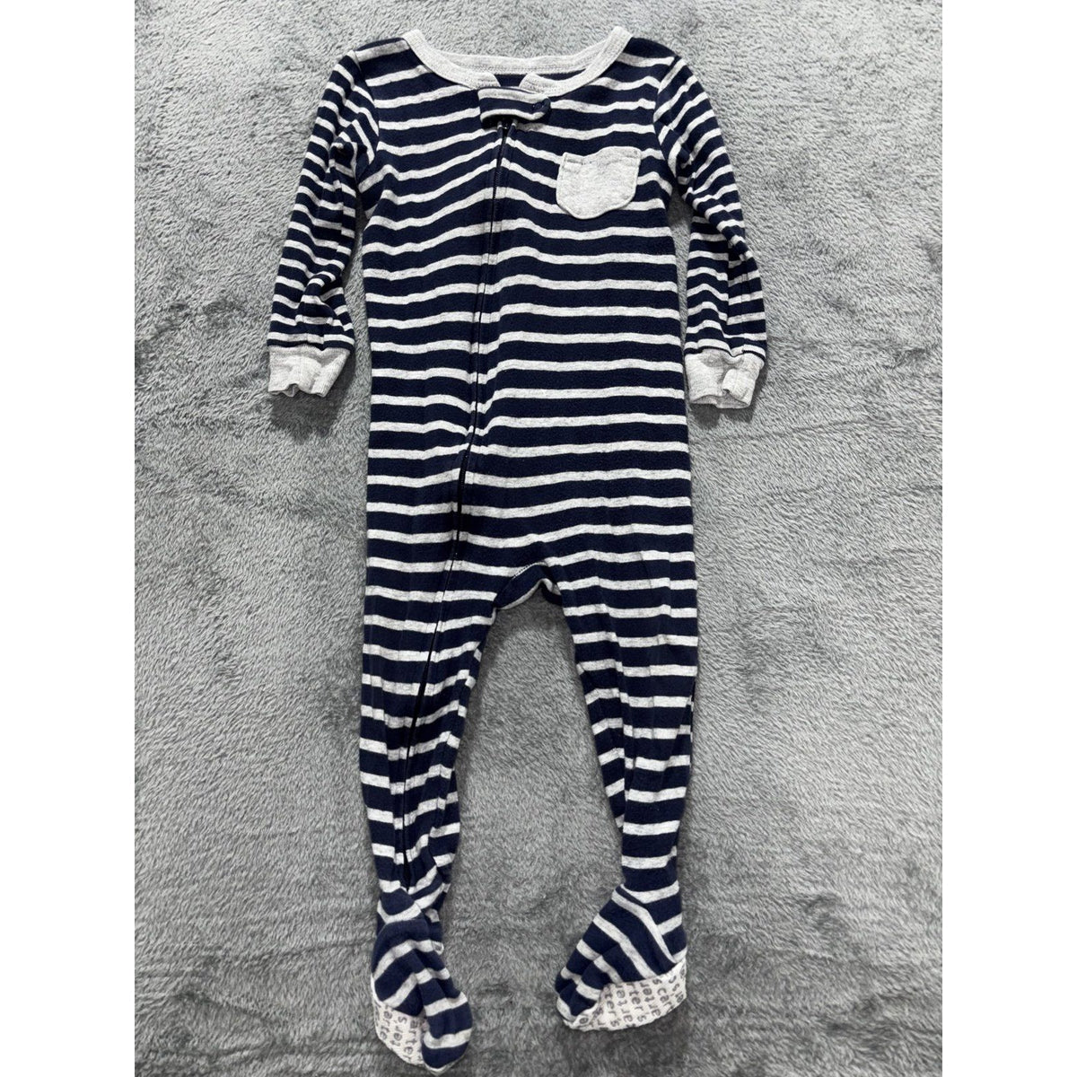 Carter's Baby Boy 12M 6 Piece Bundle Fleece Sleepers Cardigan Henleys Navy Gray