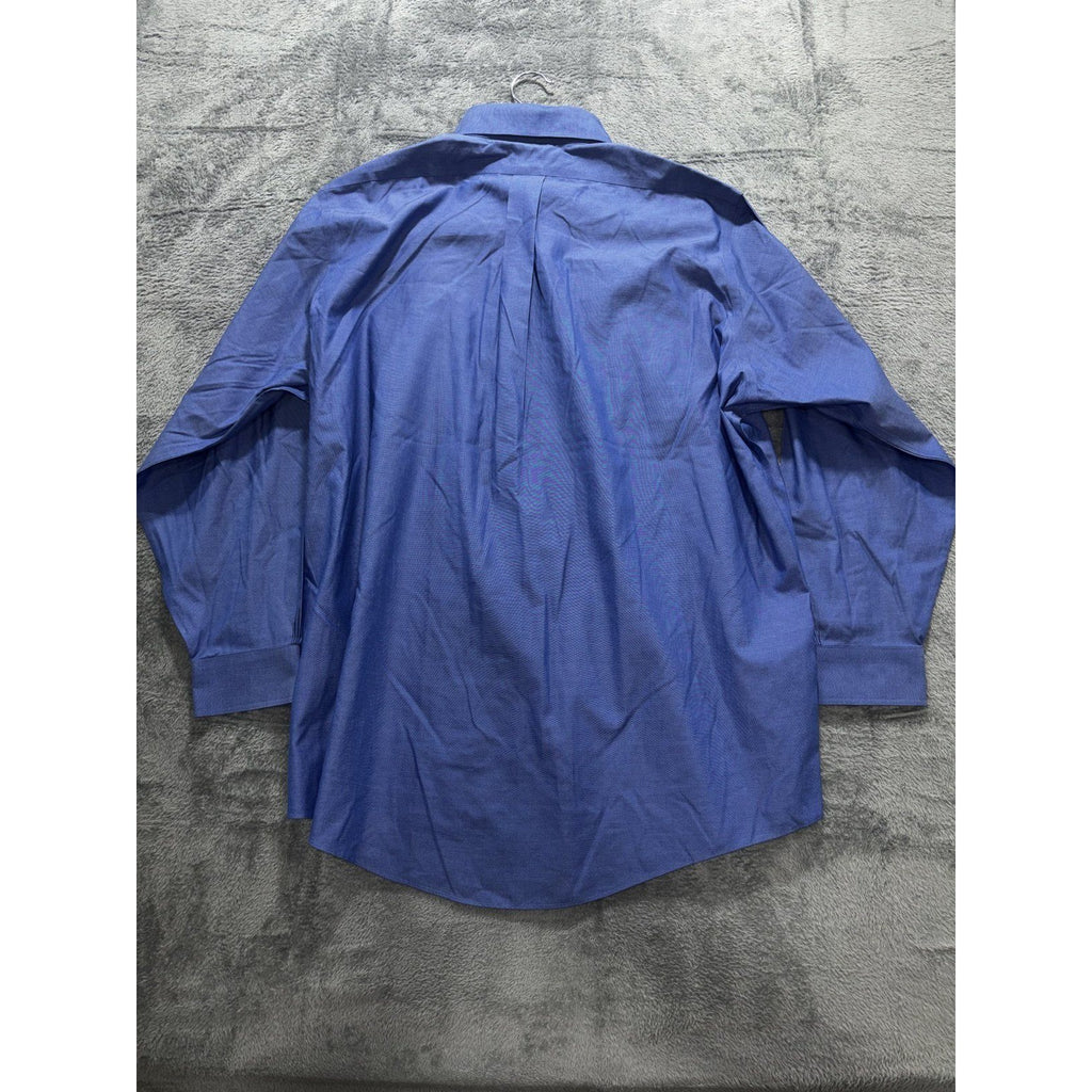 Brooks Brothers Mens 17-33 Blue Long Sleeve Button Down Dress Shirt
