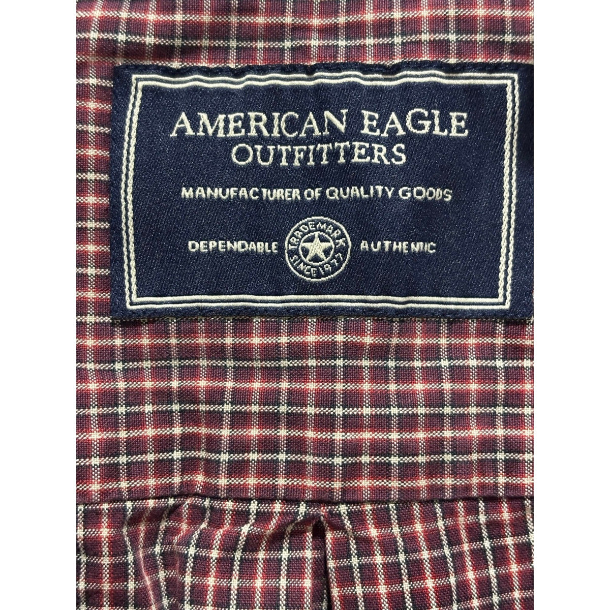 American Eagle Women's Burgundy Check Shirt Size XL, photo 7 of 11