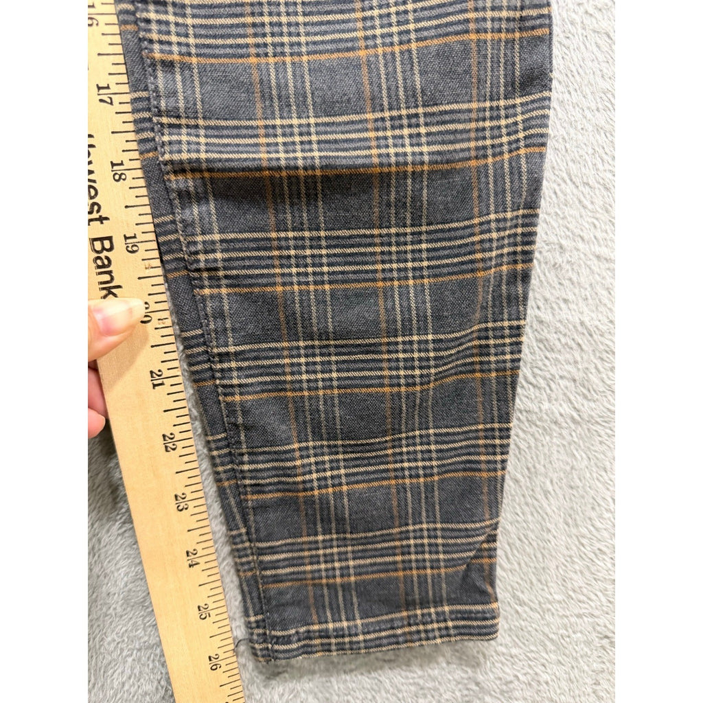 American Eagle 00 Regular Womens Gray Plaid Skinny Jeans Super Stretch Vintage