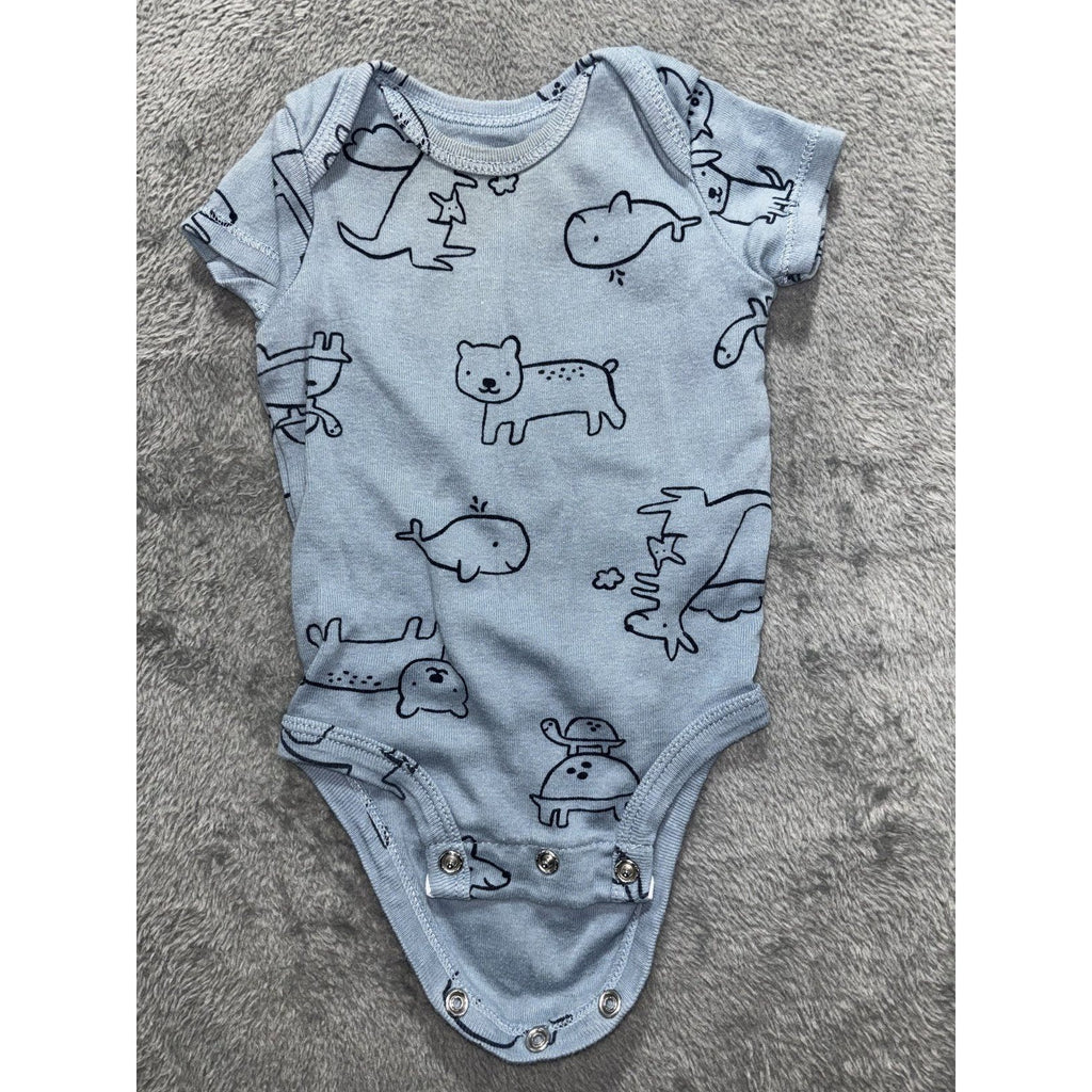Carter's Baby Boy 3M 7 Piece Bundle Bodysuits Henley Pants Blue Brown Navy