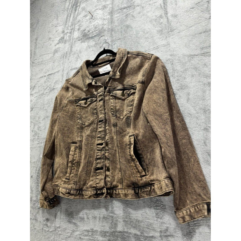 Time and Tru Women's Brown Denim Jacket Size XXXL, photo 2 of 9