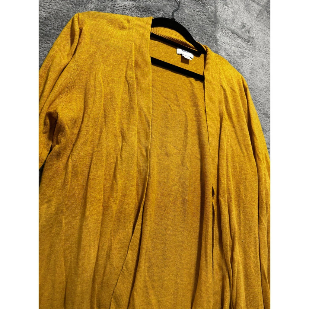 Old Navy Womens L Mustard Open Front Cardigan Long Sleeve Casual