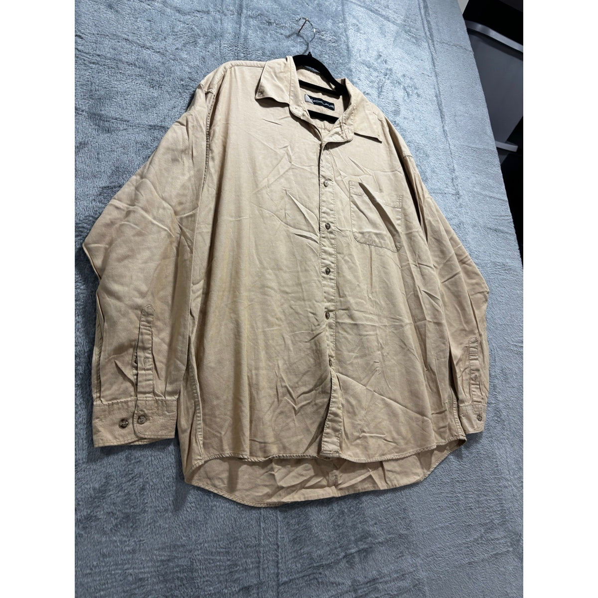 Nicklaus L Tan Long Sleeve Button Up Shirt Cotton Casual Preppy