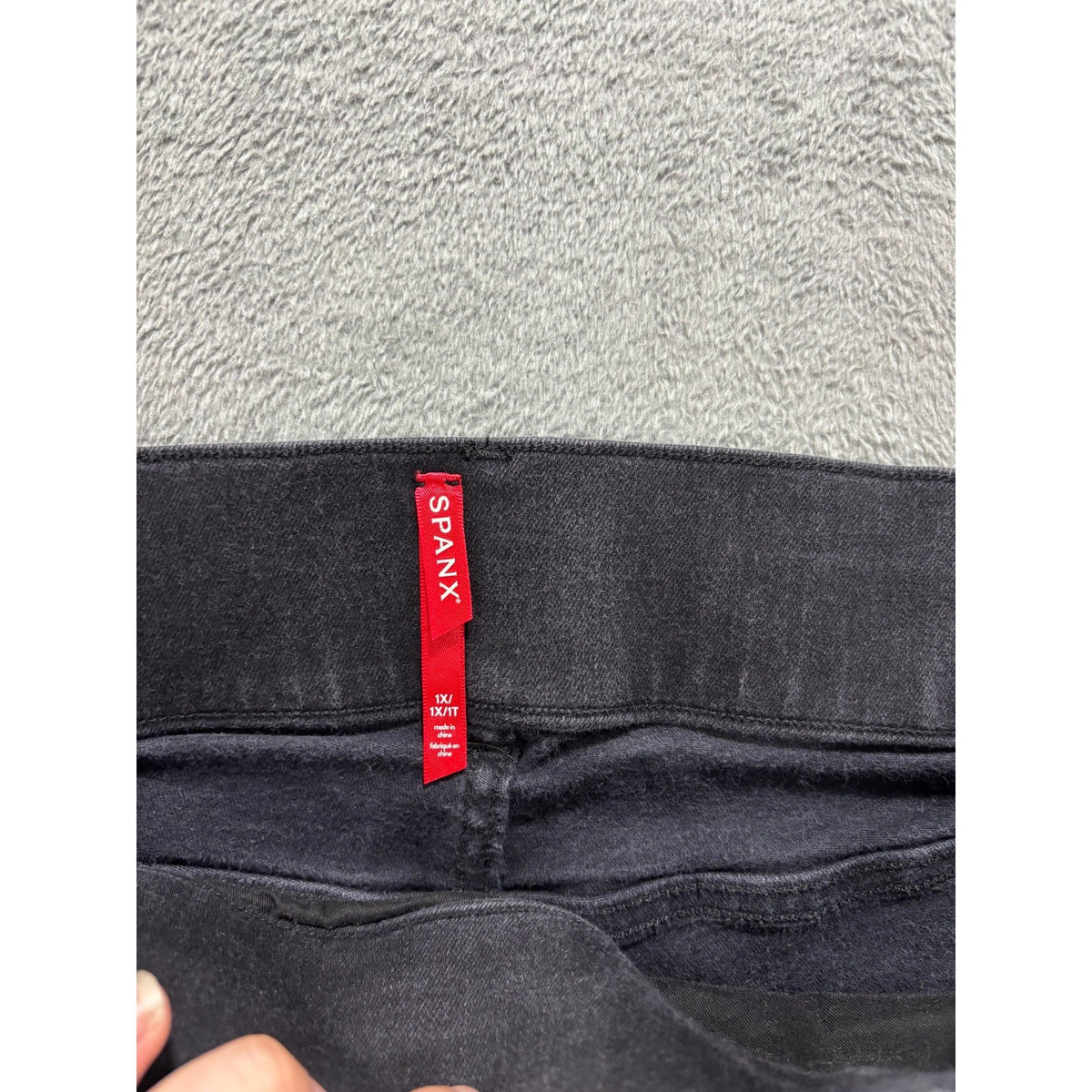 Spanx Womens 1X Black Flare Jeans High Rise Pull On Denim Slimming Casual Boho