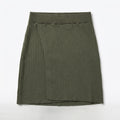 Free People XS Green Ribbed Knit Wrap Mini Skirt Womens Boho Casual