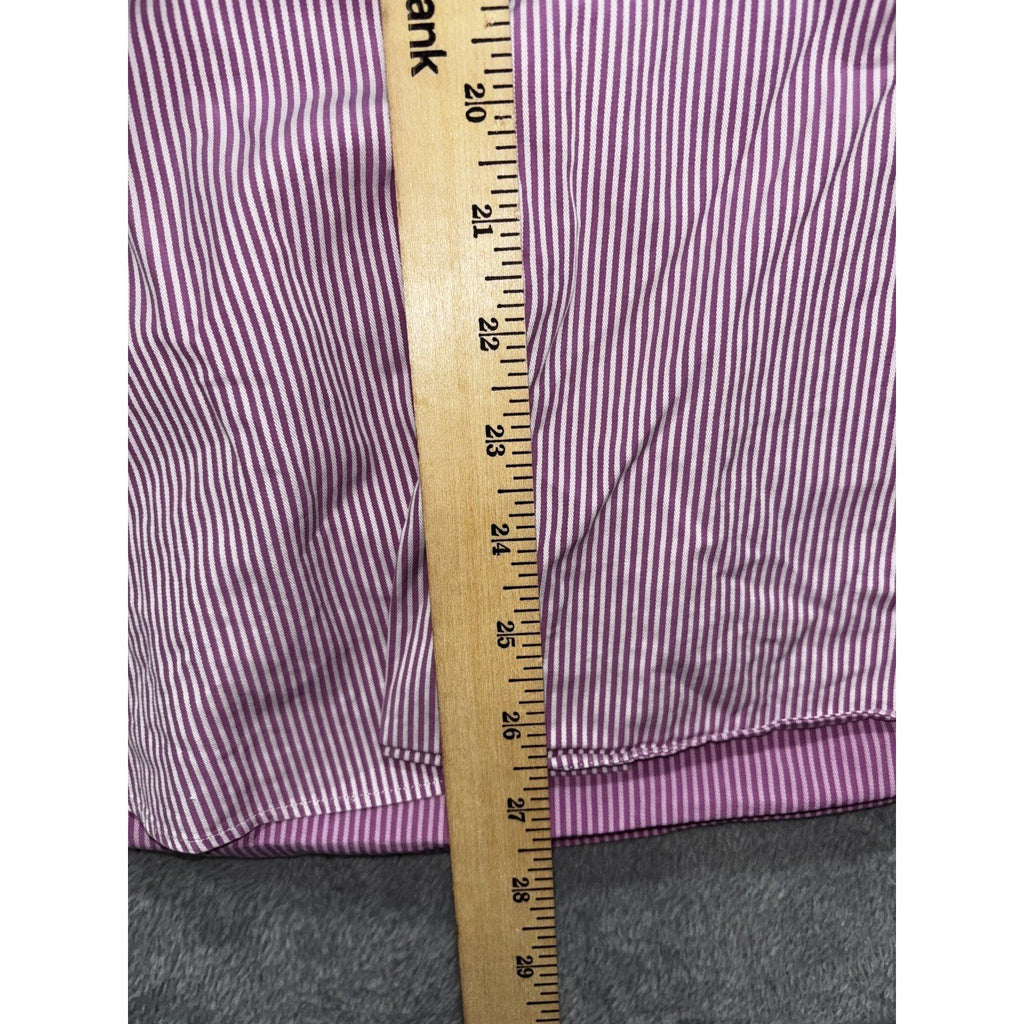 Hugo Boss Mens 16 1/2 34/35 Purple Striped French Cuff Dress Shirt Business