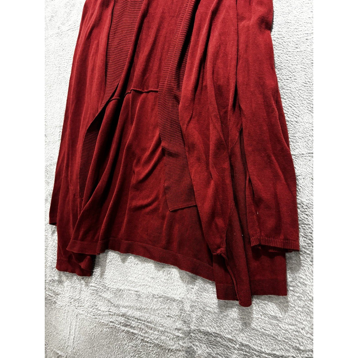 LOFT Outlet Womens XL Burgundy Open Front Waterfall Cardigan Sweater Casual
