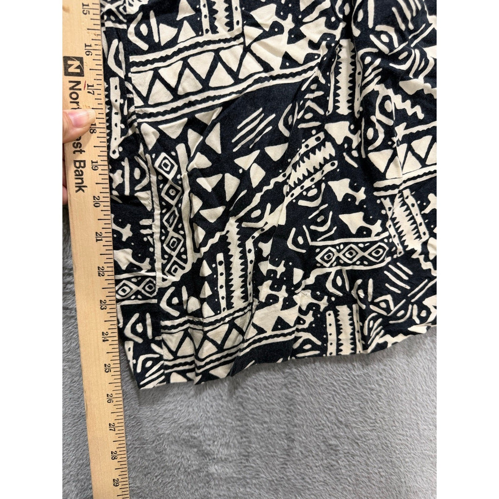Mossimo Supply Co S/P Womens Black Cream Printed Wide Leg Pants Boho Casual