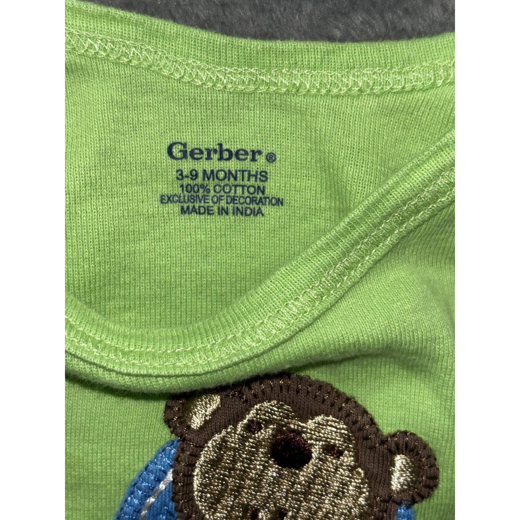 Gerber Baby Boy 3-9M 6 Piece Bundle Sleeper Bodysuits Green Blue Navy