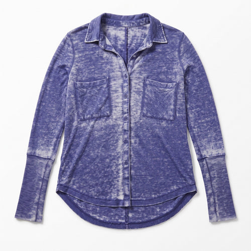 Alternative Women's Purple Button Front Shirt Size S