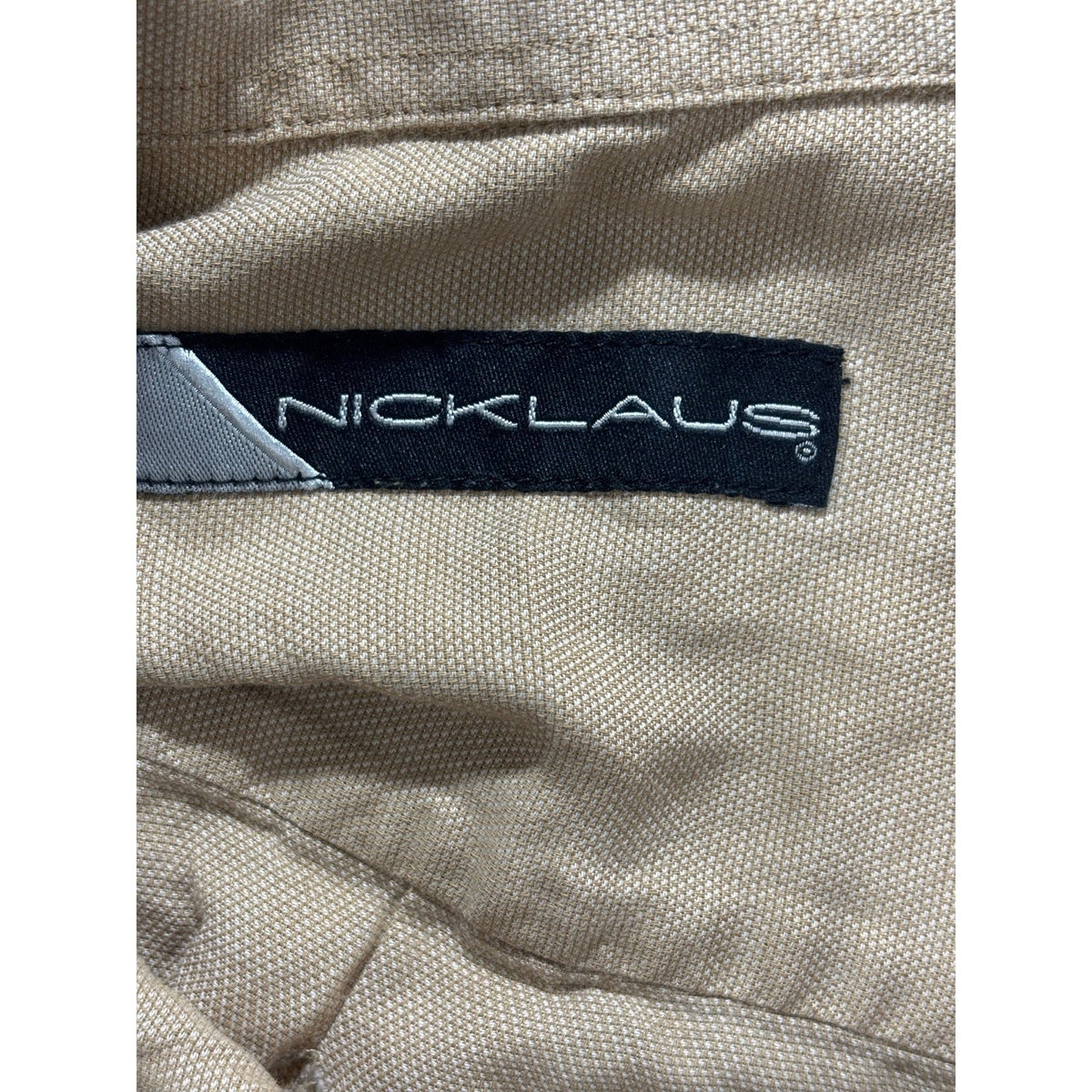 Nicklaus L Tan Long Sleeve Button Up Shirt Cotton Casual Preppy