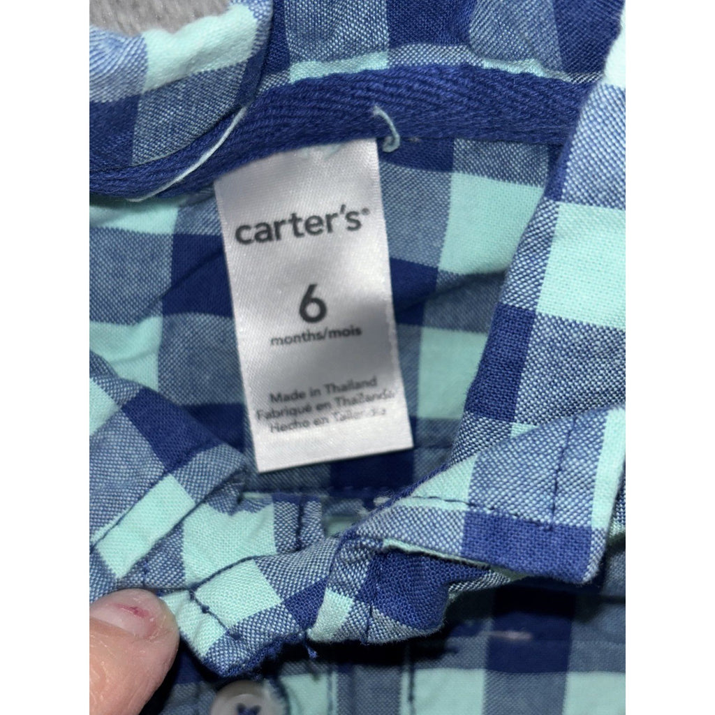 Carter's Baby B'gosh Baby Boy 6M 5 Piece Bundle Rompers Shirts Plaid Gingham