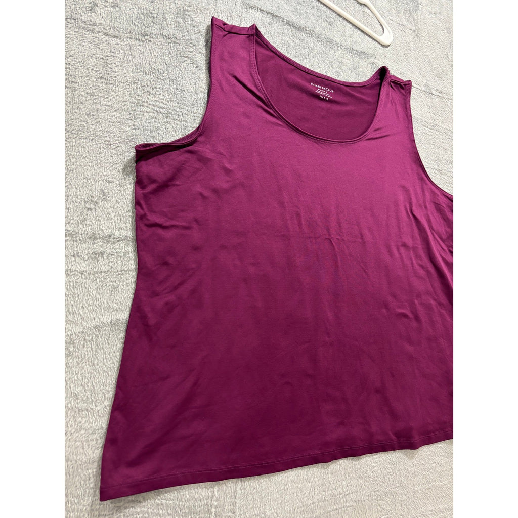 Charter Club 2X Purple Tan Orange Womens Tank Top Lot of 3 Casual Athleisure Set