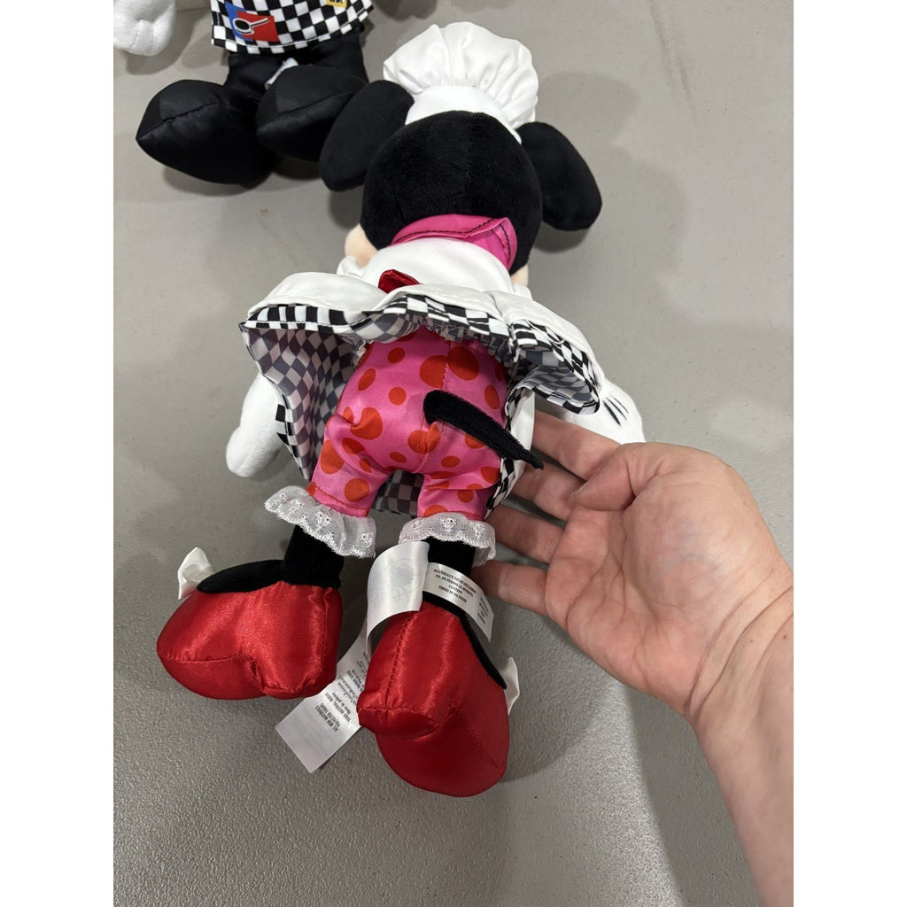 Disney Parks Chef Mickey and Minnie Mouse Plush Set of 2 OS Chef Outfits Kids