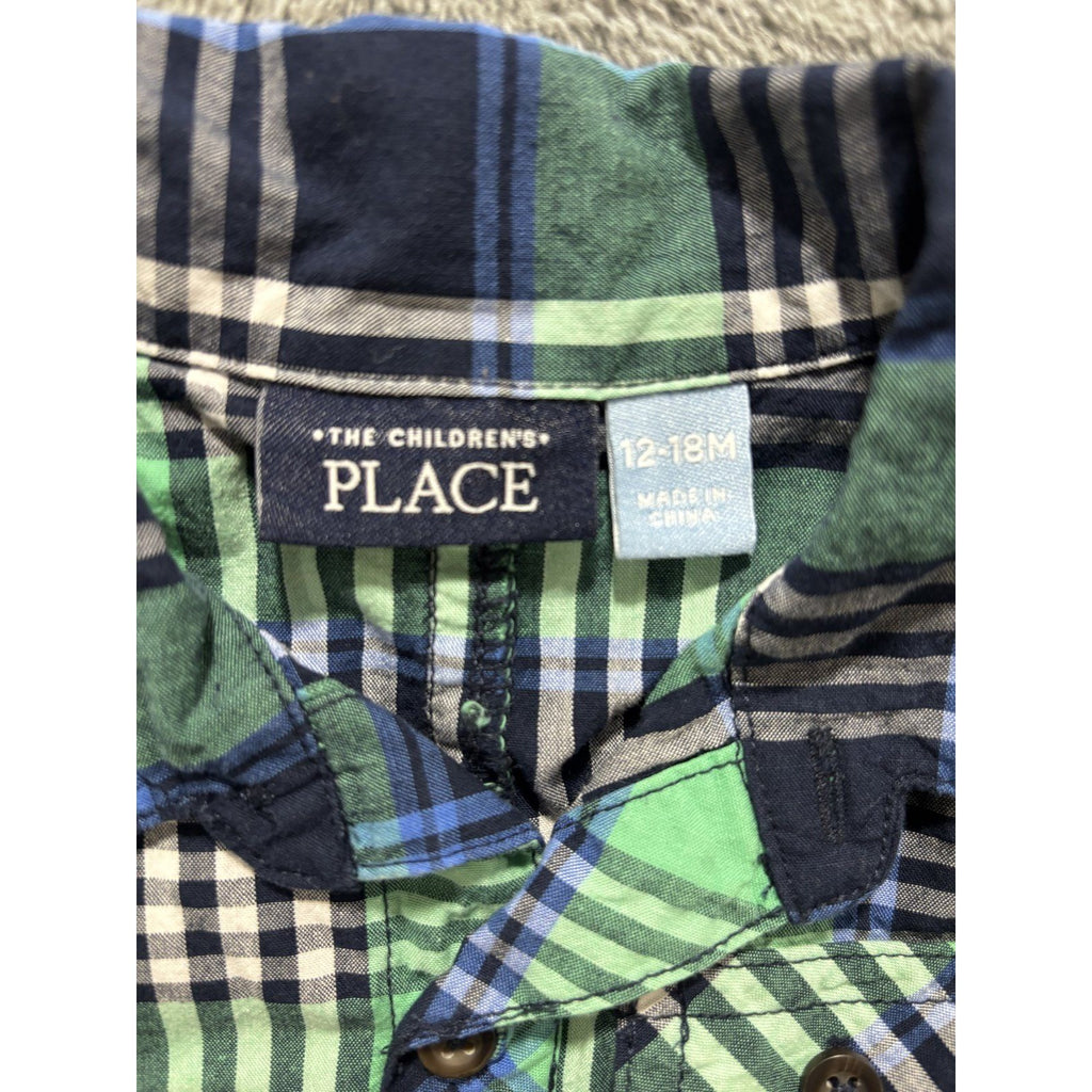 OshKosh B'gosh Carter's Children's Place Baby 12M 4 Pc Plaid Shirts Jeans Romper