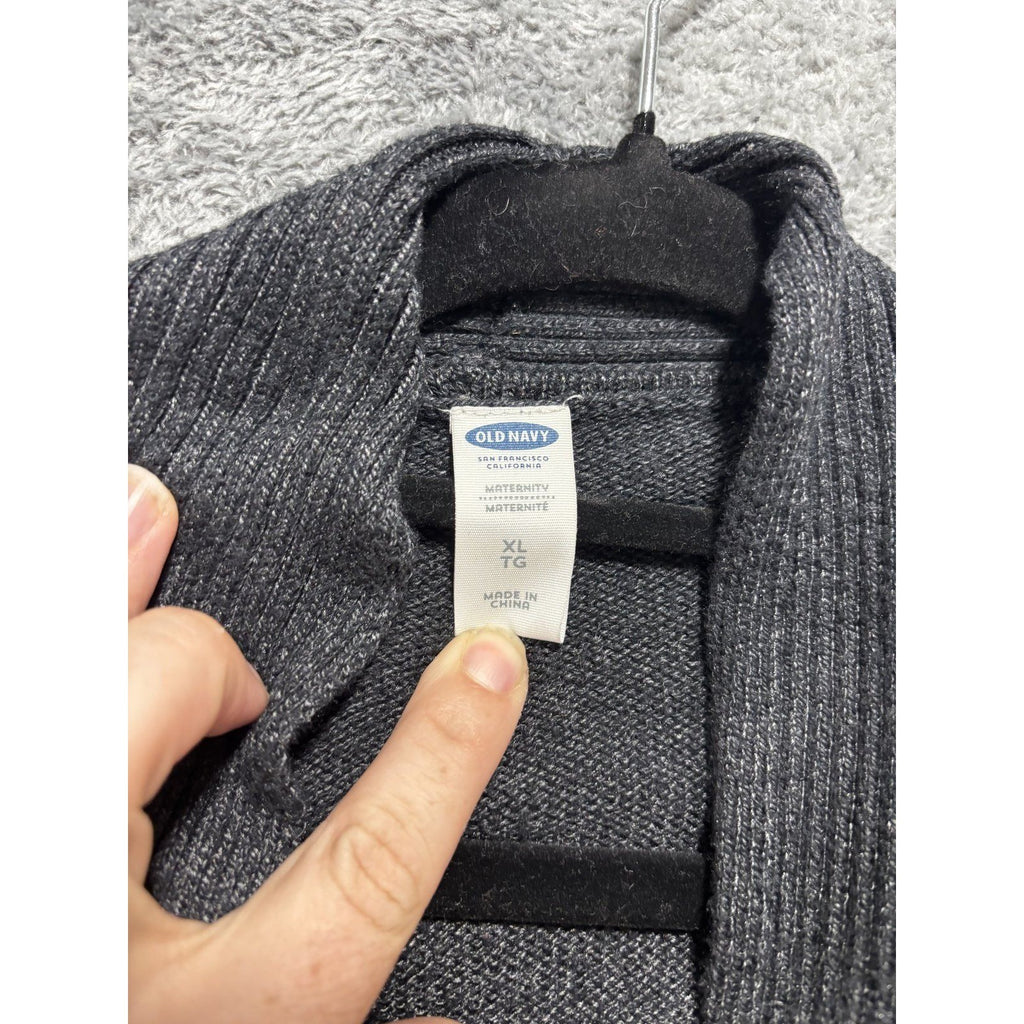 Old Navy Maternity Womens XL Charcoal Gray Open Front Waterfall Cardigan Casual