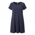 Old Navy M Womens Navy Blue White Striped T-Shirt Dress Casual Coastal Preppy