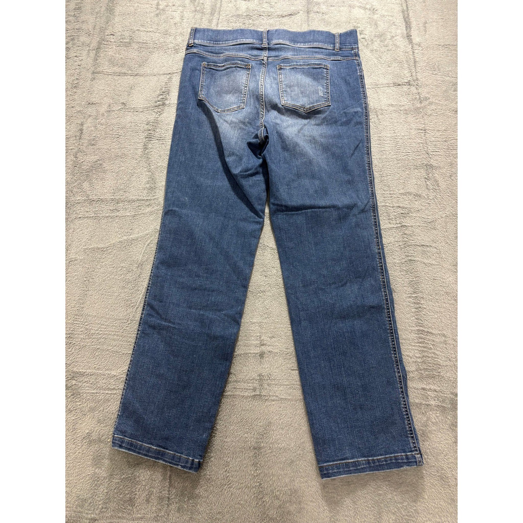 Spanx Women's Blue Straight Leg Jeans Plus 1X/1XT, photo 2 of 10