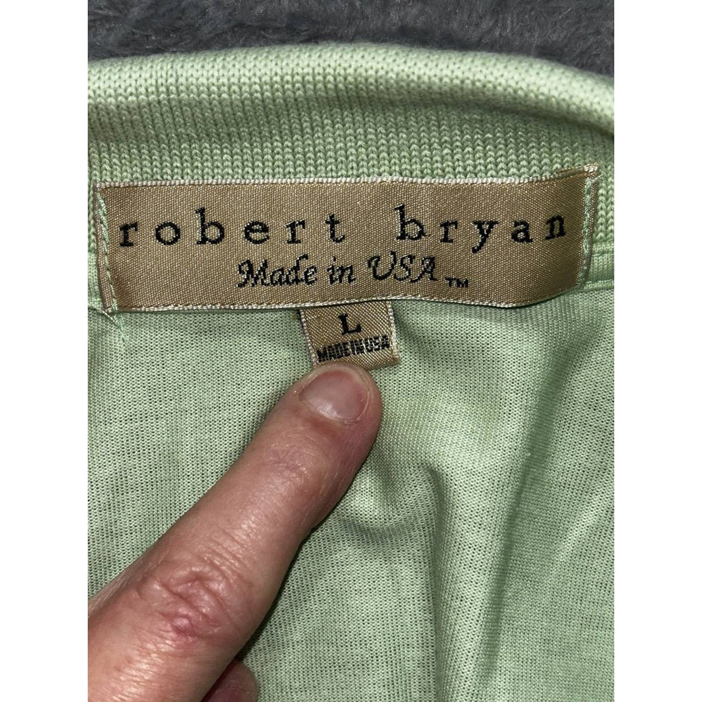 Robert Bryan Men's Light Green Polo Shirt Size L, photo 8 of 8