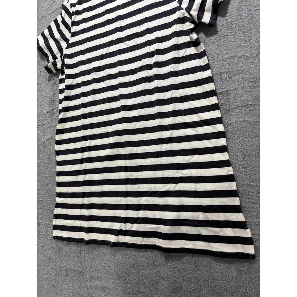 Old Navy Women's Black White Stripe T-Shirt Dress L, photo 6 of 8