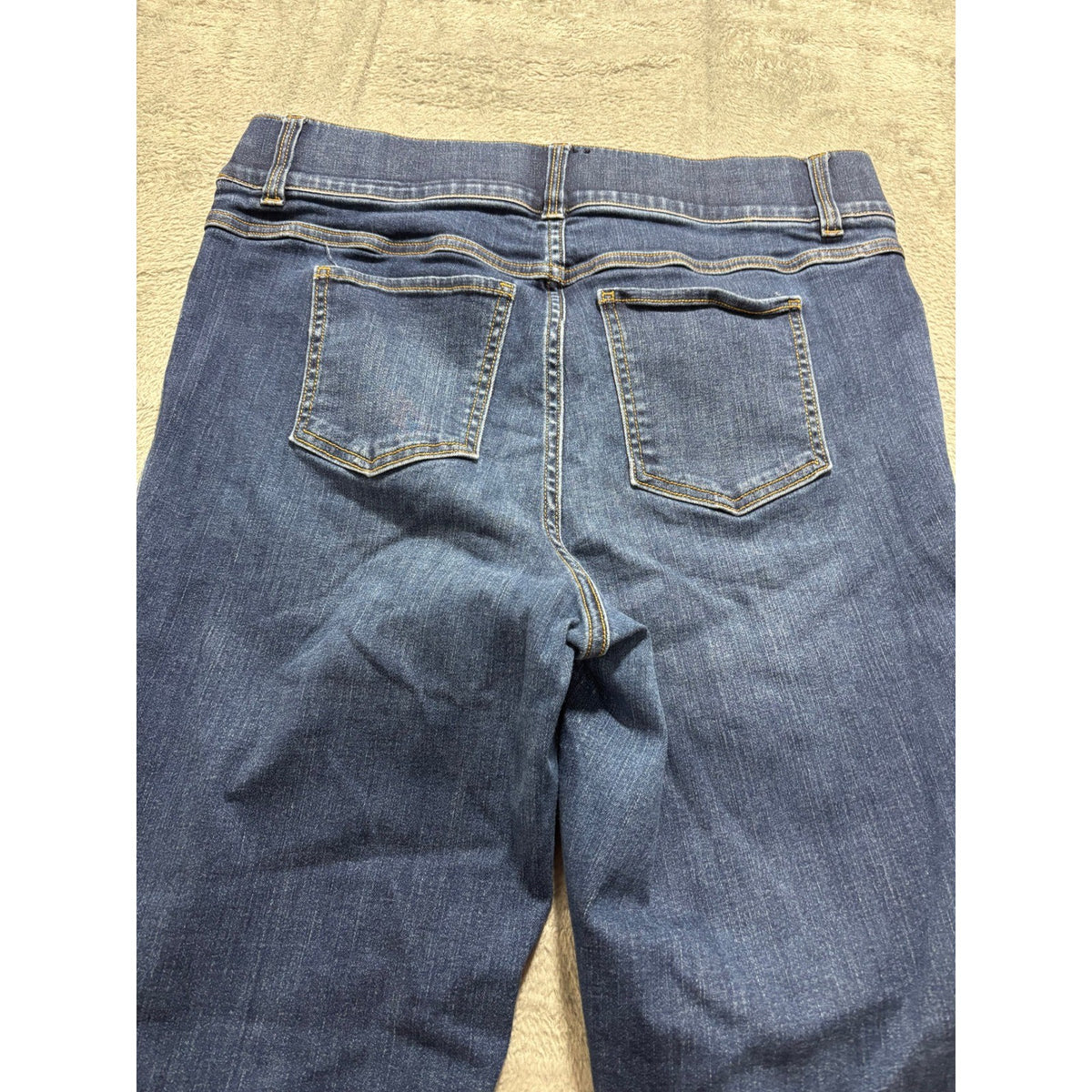 Spanx Womens 1XT Blue Denim Slim Pull On Jeans Casual Minimalist Athleisure