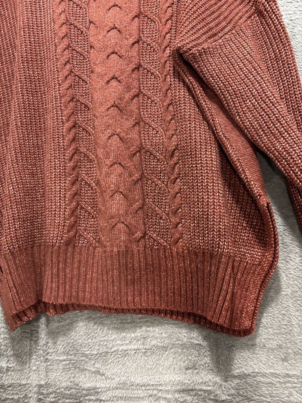 Maurices Womens XXL Rust Cable Knit Mock Neck Sweater Cozy Casual