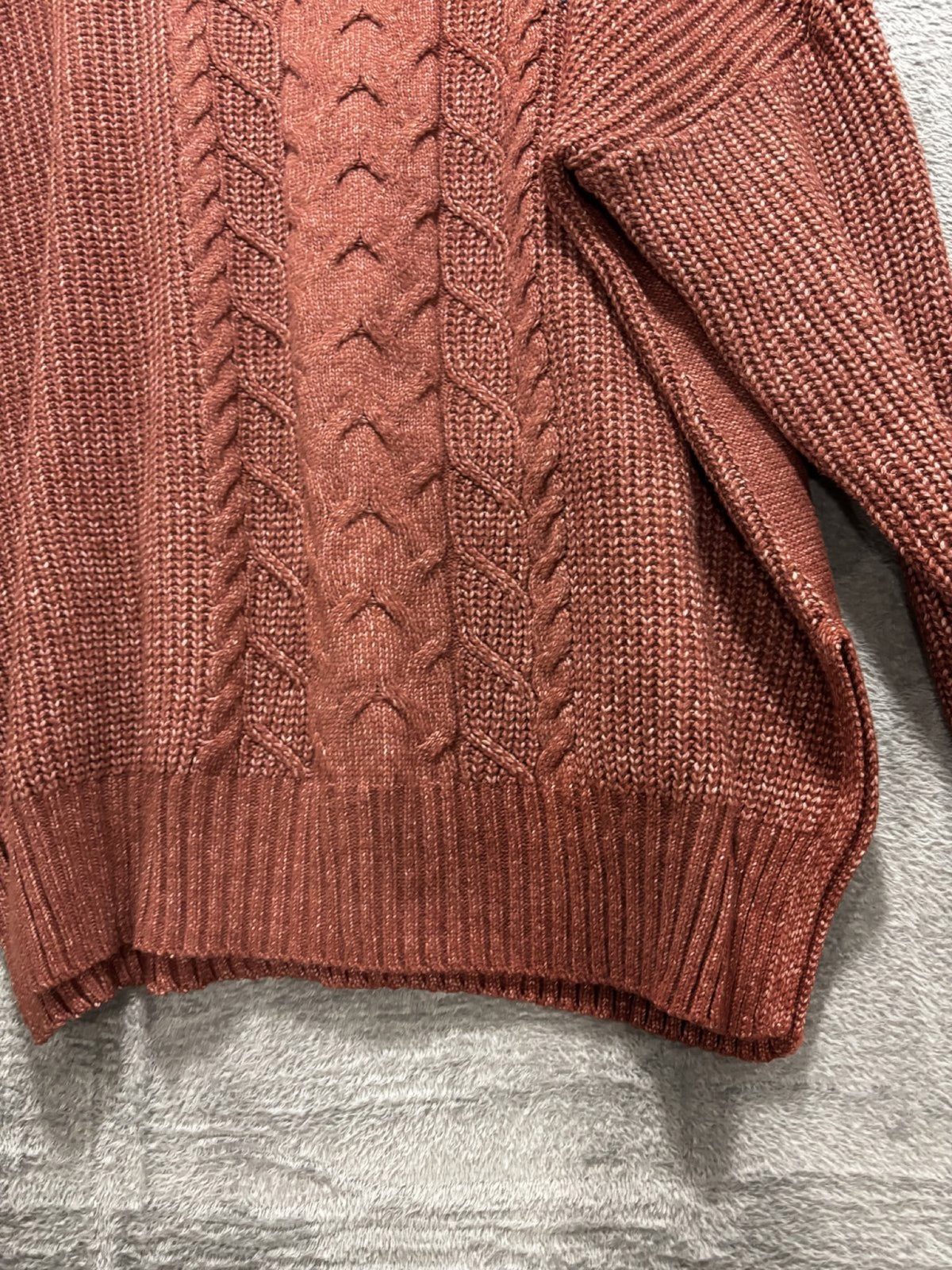 Maurices Womens XXL Rust Cable Knit Mock Neck Sweater Cozy Casual