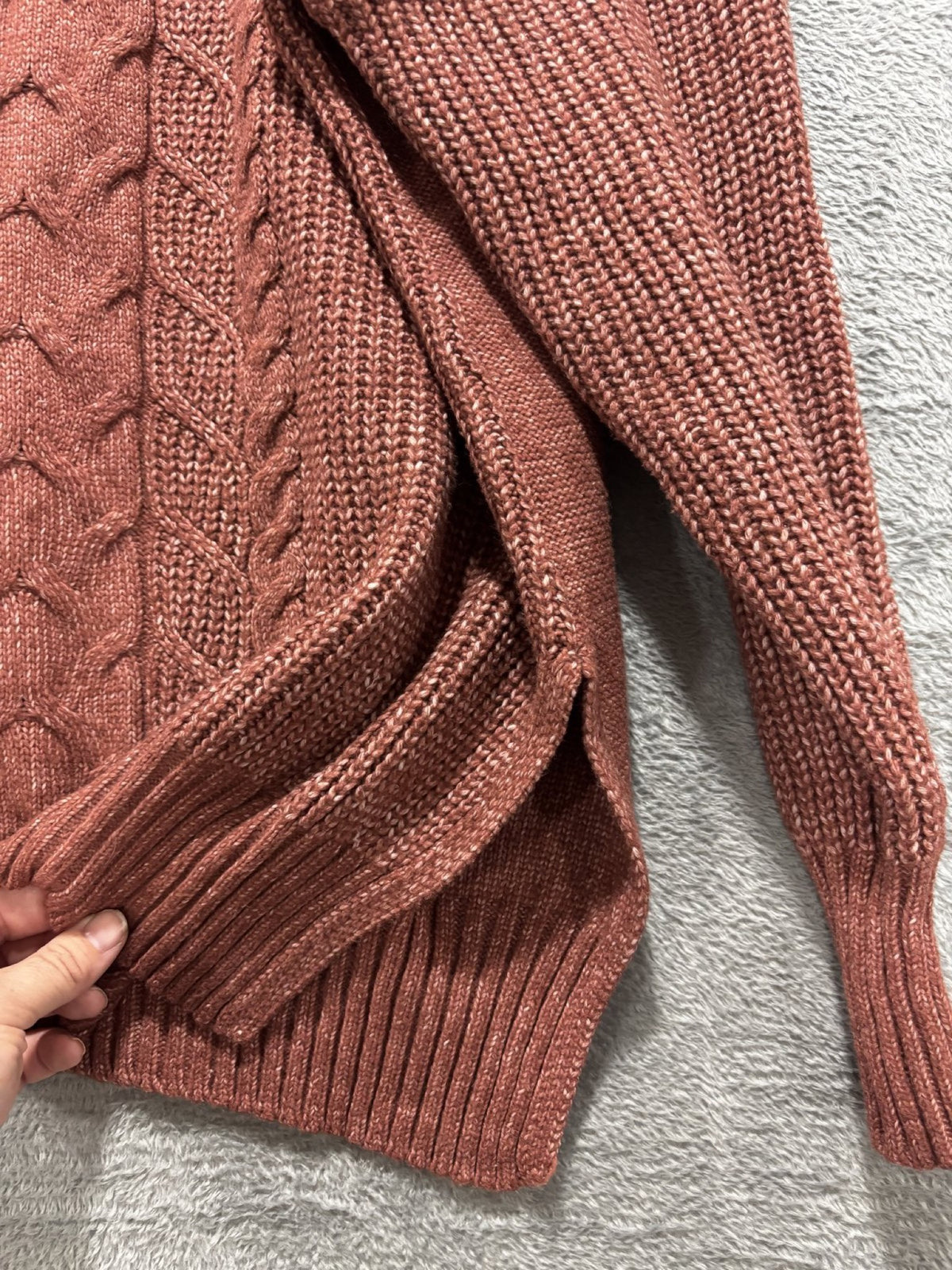 Maurices Womens XXL Rust Cable Knit Mock Neck Sweater Cozy Casual