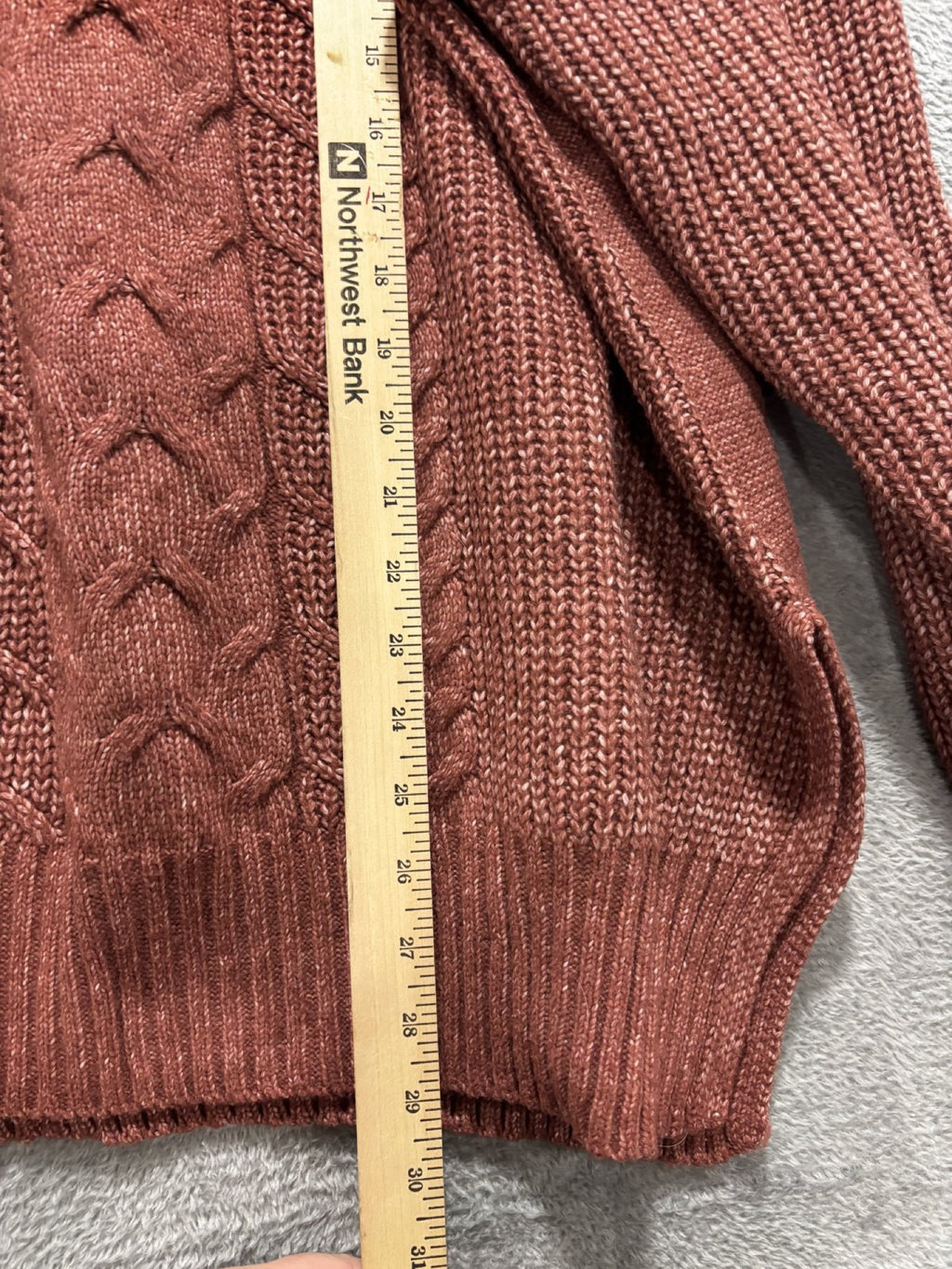 Maurices Womens XXL Rust Cable Knit Mock Neck Sweater Cozy Casual