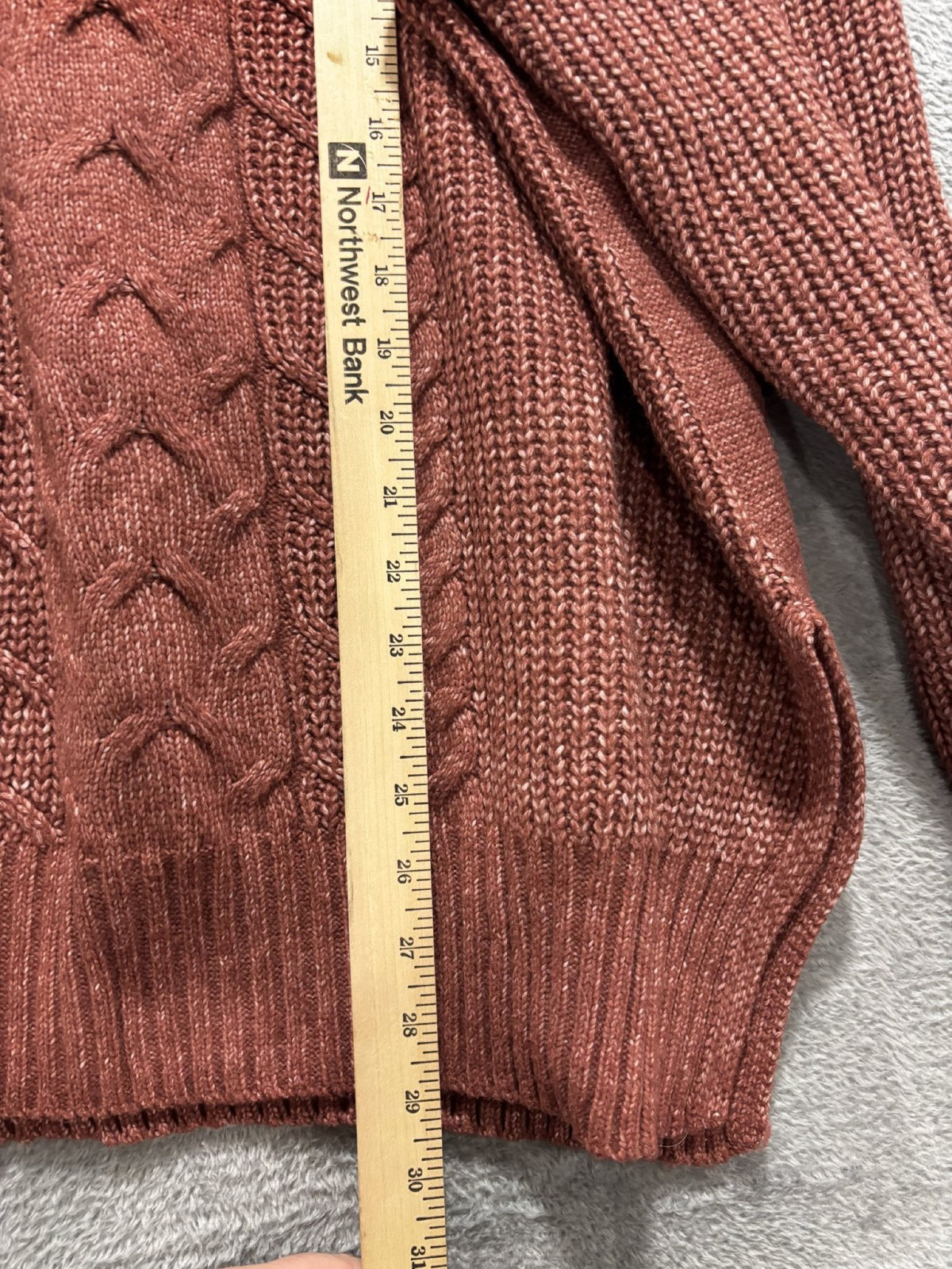 Maurices Womens XXL Rust Cable Knit Mock Neck Sweater Cozy Casual