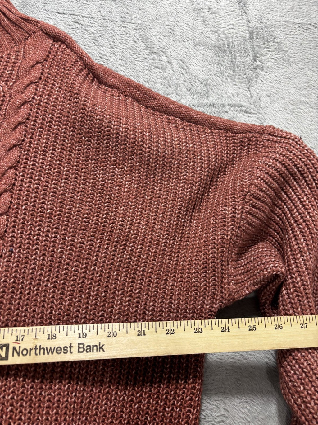 Maurices Womens XXL Rust Cable Knit Mock Neck Sweater Cozy Casual