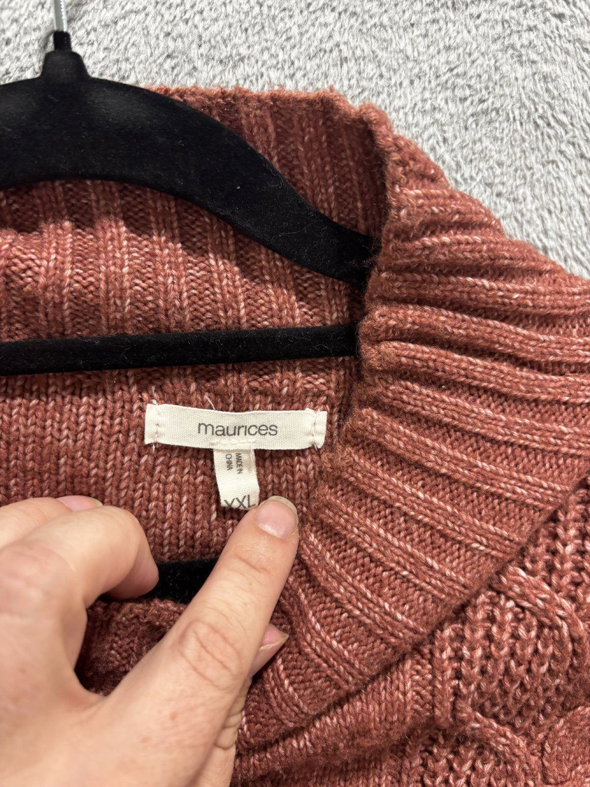 Maurices Womens XXL Rust Cable Knit Mock Neck Sweater Cozy Casual