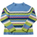 St Johns Bay Cozy Striped Sweater XL Blue Green Colorblock Soft Knit Pullover