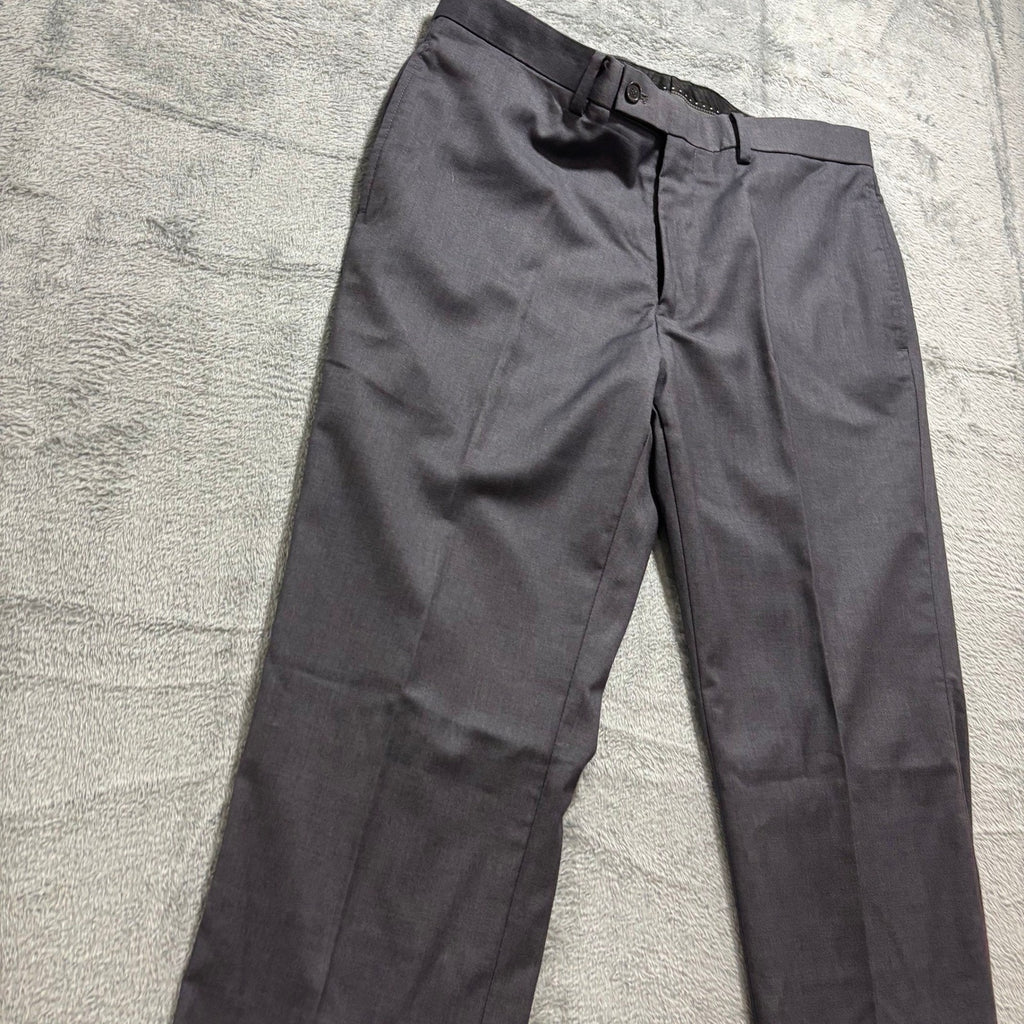 Gianco Ferro Mens 34x34 Gray Slim Fit Dress Pants Flat Front Preppy Career Wool