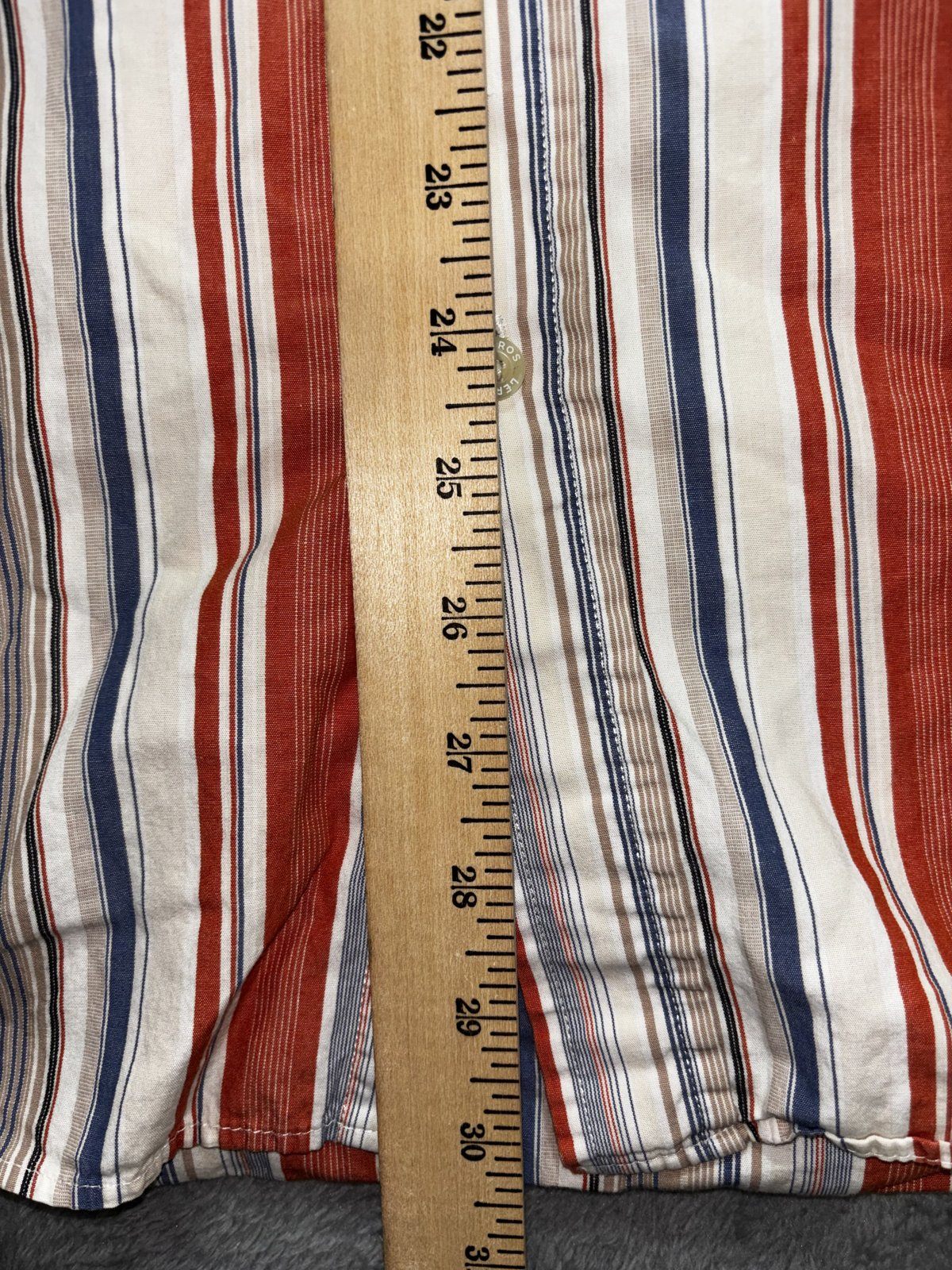Lerros Men's Red Blue Stripe Short Sleeve Shirt XL, photo 7 of 7