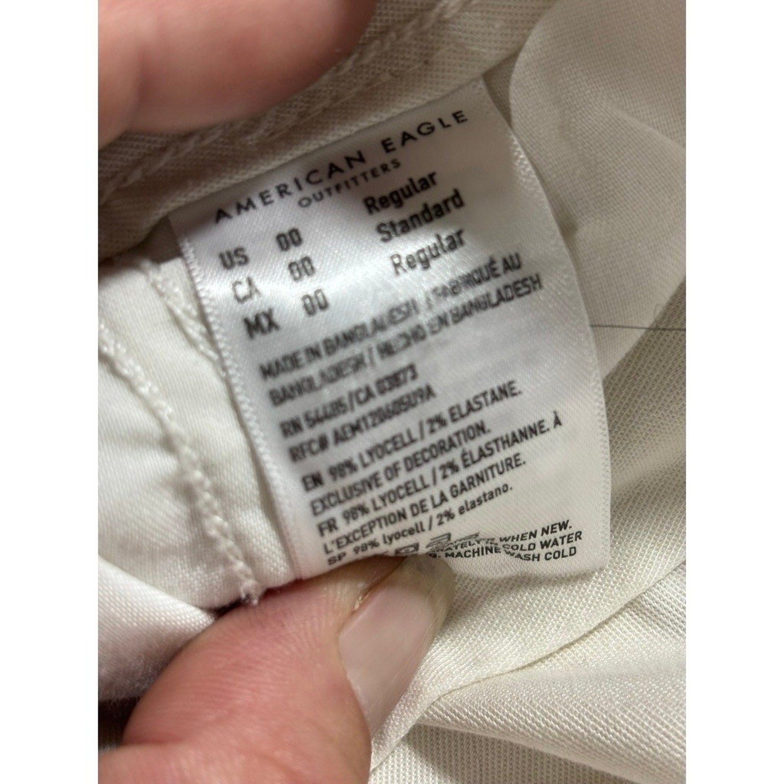 American Eagle 00 Womens Cream Cargo Pants Casual Utility Vintage Stretch Y2K