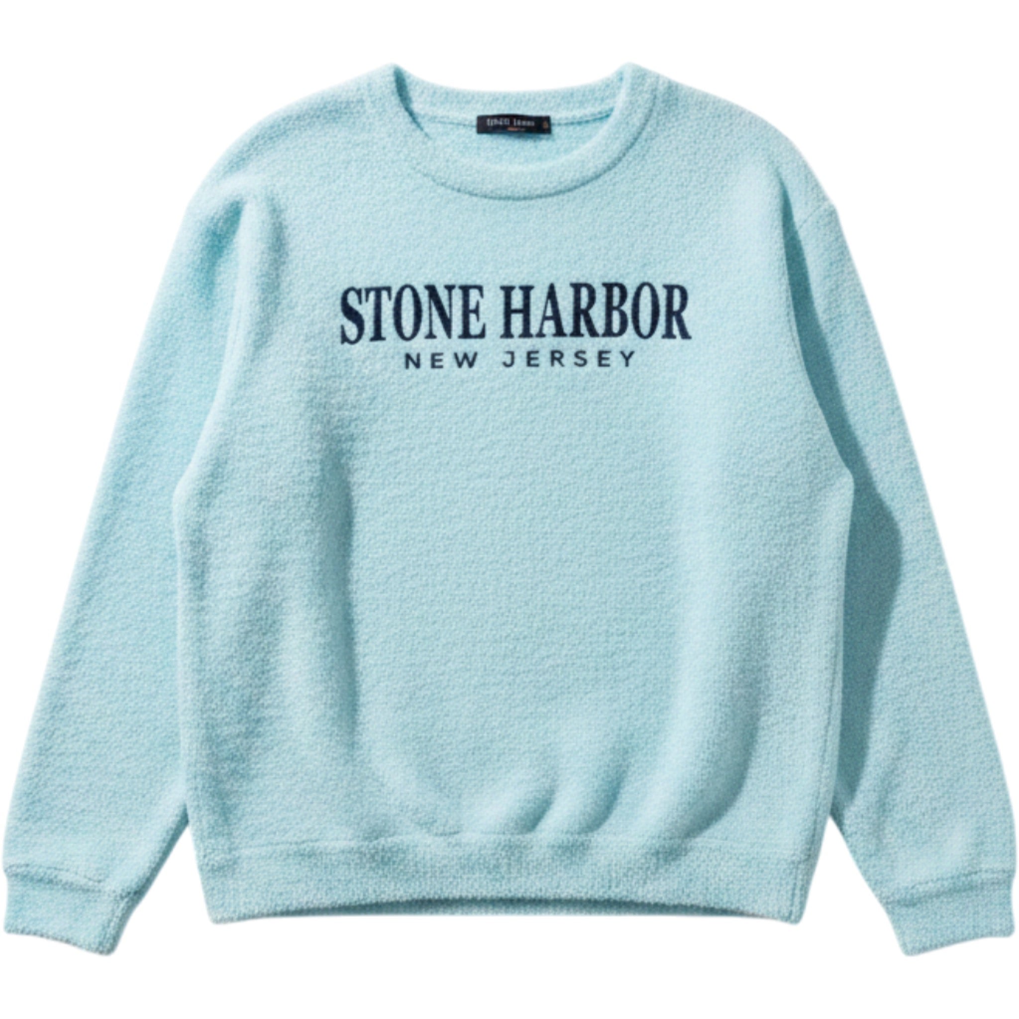 Liquid Energy L Stone Harbor NJ Plush Fuzzy Pullover Sweatshirt Beach Vacation
