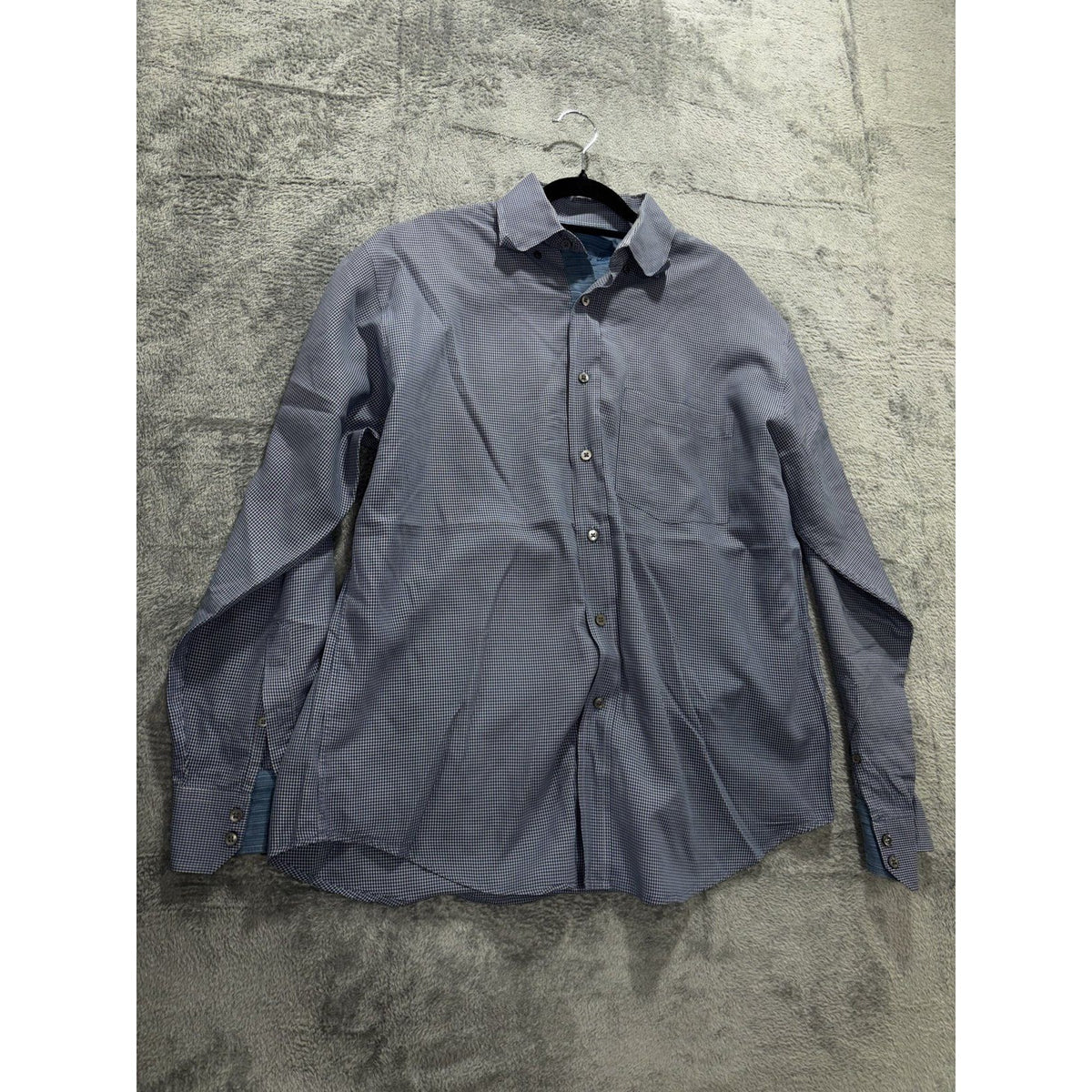 Bugatchi Men's Blue Check Dress Shirt Size M, photo 3 of 10