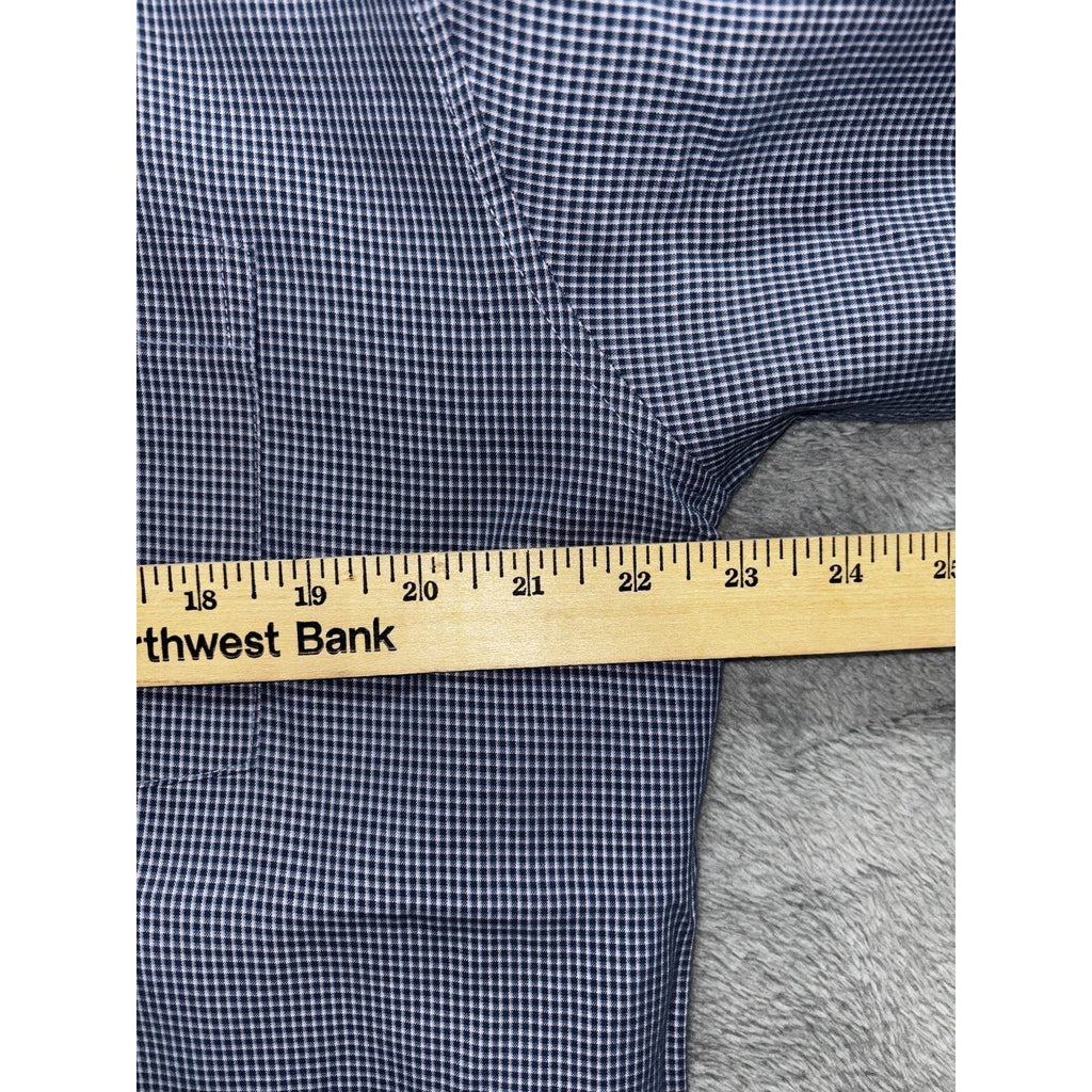 Bugatchi Men's Blue Check Dress Shirt Size M, photo 4 of 10