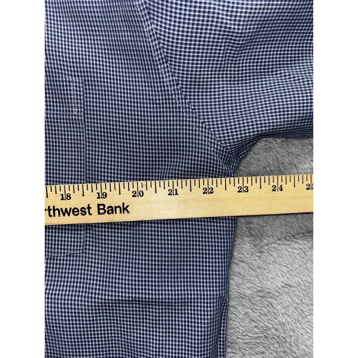 Bugatchi Men's Blue Check Dress Shirt Size M, photo 4 of 10