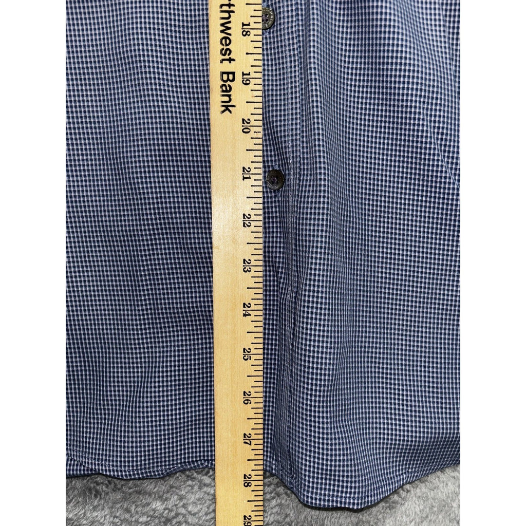 Bugatchi Men's Blue Check Dress Shirt Size M, photo 5 of 10