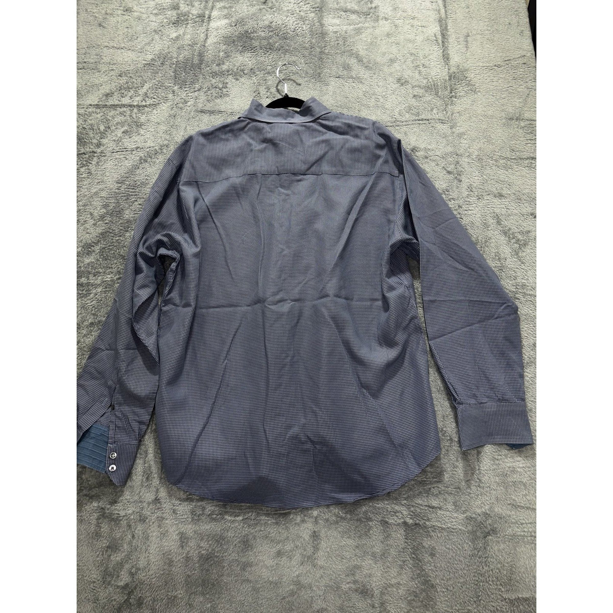 Bugatchi Men's Blue Check Dress Shirt Size M, photo 6 of 10