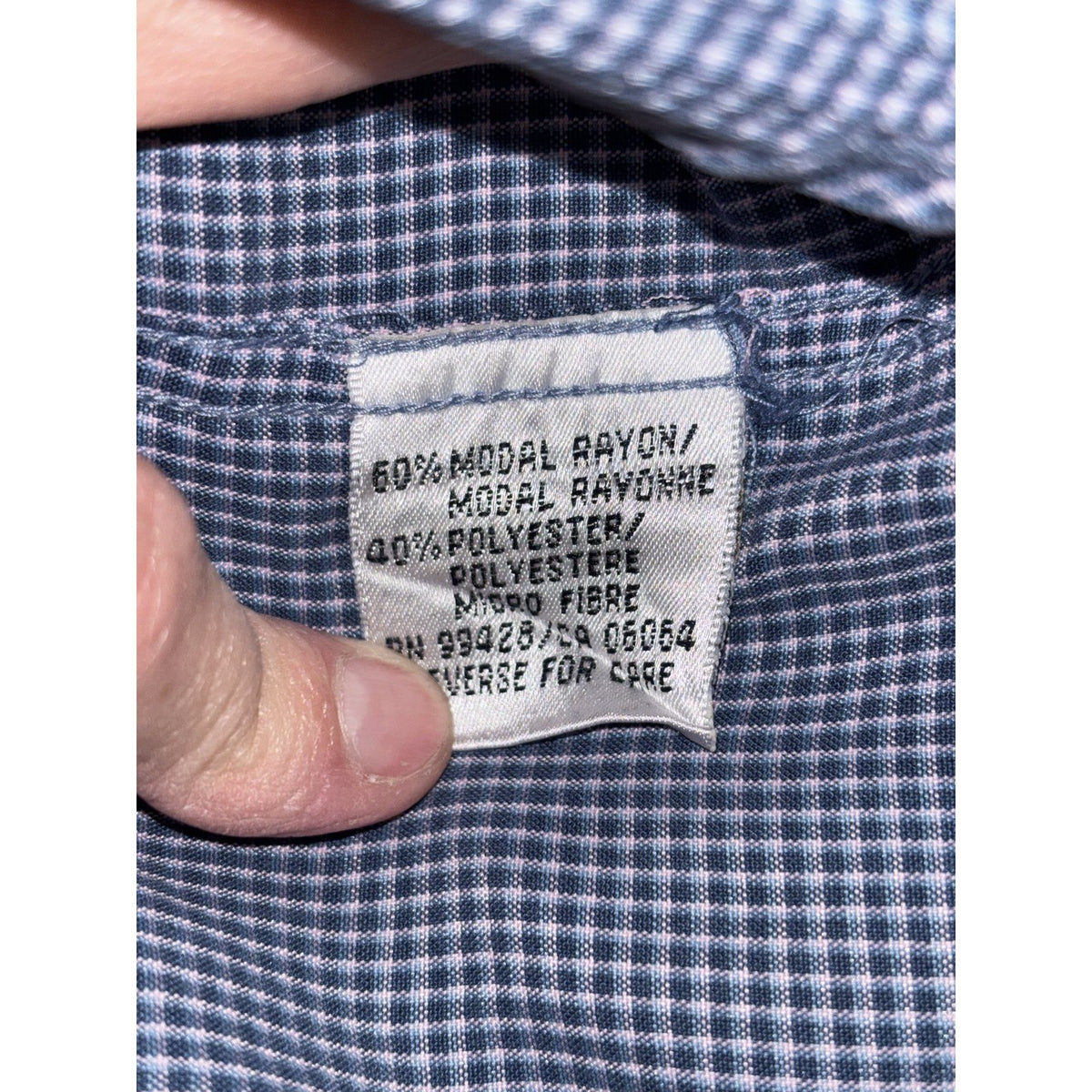 Bugatchi Men's Blue Check Dress Shirt Size M, photo 10 of 10