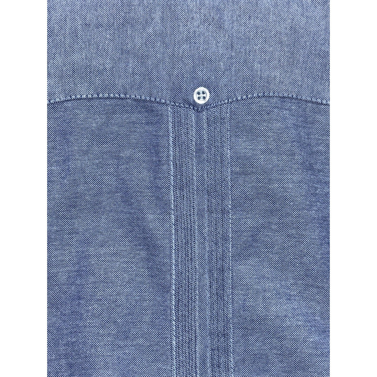 Renato Collezione Men's Blue Guayabera Shirt Size L, photo 7 of 9